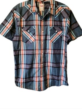 Levi's Men's Shirt Large Plaid Short Sleeve Shirt